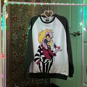 Graphic Women's Crew Neck Sweater - Black & White